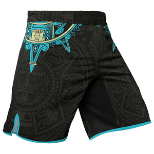 กางเกงมวย MMA ชาย พิมพ์ลายแบบ Sublimation แห้งเร็ว สีดำ กางเกง MMA ออกแบบเองได้ โลโก้ด้านหน้า ทรงปกติ กางเกงนักสู้ - Product Image 5