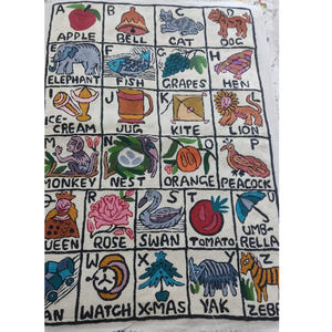 Luxury Kashmiri Hand Woven Bohemian <b>Canvas</b> <b>Wall</b> Hanging 3x2 Feet Durable Eco-Friendly Kids Education Alphabets Decor - Product Image 1