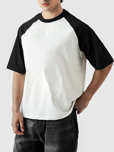Camiseta Oversize Estilo Béisbol para Hombre, Algodón Premium, Casual, Streetwear, Manga Raglán Personalizada, Camiseta Oversize Premium Lisa - Product Image 2