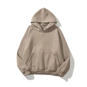 เสื้อฮู้ดดี้โอเวอร์ไซส์ผู้ชาย สีพื้น ผ้าฝ้ายฟลีซ สวมใส่สบาย มีกระเป๋าหน้า เหมาะสำหรับฤดูหนาว ทรงปกติ พิมพ์ลายแบบดิสชาร์จ - Product Image 4