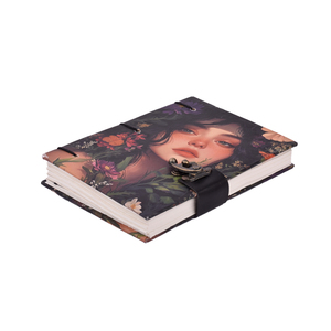 Cuaderno Artístico A5 para Retratos, 200 Páginas |   Diario con Cubierta de Cartón Resistente y Cierre, Ilustración Floral, para Oficinas - Product Image 1