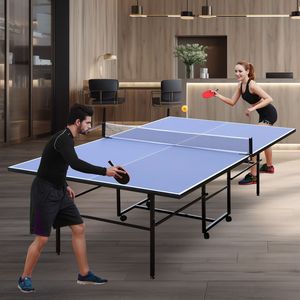 Tavolo da Ping Pong Pieghevole Portatile da 9 Piedi con Rete e 2 Racchette per Giochi al Chiuso - Product Image 5