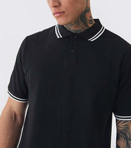 T-shirt polo pour homme en coton à manches courtes personnalisé, tissu doux avec logo brodé, polo respirant de haute qualité - Product Image 4