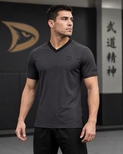 Haut de kimono d'arts martiaux unisexe à manches courtes et col en V, léger, pour l'entraînement au karaté et au taekwondo - Product Image 4