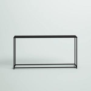 Console moderne en métal noir, table minimaliste à cadre fin, meuble d'entrée industriel, bureau étroit pour couloir - Product Image 5
