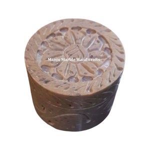 Premium Quality Design Best Customized Pure Natural Soapstone Carving <b>Box</b> With Hand Curved Jali Work For Jewelry Storage Gifts - Product Image 3