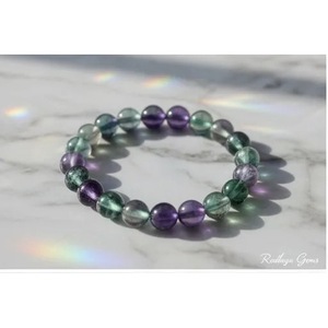 Handcrafted Natural Fluorite <b>Beaded</b> <b>Bracelet</b> Wholesale Crystal <b>Bracelets</b> & Bangles Healing Focus From India - Product Image 2