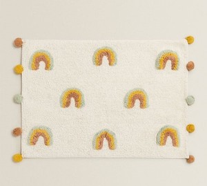 100% Cotton Tufted Eco-Friendly Geometric Pattern <b>Square</b> <b>Bath</b> <b>Mat</b> Soft Absorbent Bathroom Rug Machine Washable Hotel Spa Luxury - Product Image 1