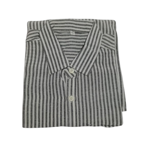 Sweat-shirt décontracté pour homme avec logo personnalisé, design en coton teint en fil, boutons métalliques, coupe ample, ODM - Product Image 4