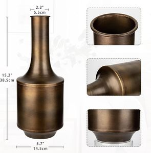 Vase à fleurs en métal fait main, accent décoratif moderne haut de gamme pour villa de luxe, appartement, bureau, hall d'hôtel, restaurant et événements - Product Image 4