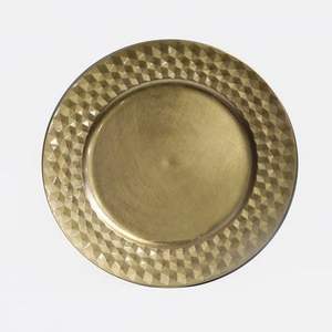 Base de Carga Metálica Ecológica Color Marrón Dorado para Fiestas, Bodas, Restaurantes Familiares, Hoteles, Decoración de Platos para la Cena - Product Image 1