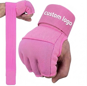 Vendas de boxeo negras con soporte para muñeca, para entrenamiento de MMA y kickboxing, con acolchado de gel absorbente de impactos para entrenamiento con saco de boxeo pesado. - Product Image 4