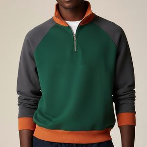 Sudadera Casual de Manga Larga con Cremallera de un Cuarto para Hombre, Tejido Cómodo y Ecológico para Invierno, Venta al por Mayor para Reventa - Product Image 4