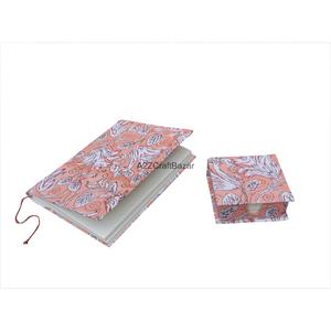 Handmade High Quality Creative Block Printed Fabric Cover Handmade Paper Closure Diary <b>Notepad</b> - Product Image 1
