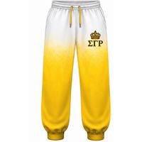 Ensemble survêtement décontracté personnalisé pour femmes Sigma Gamma Rho, sweat à capuche oversize tie-dye et pantalon de jogging blanc et or, style streetwear grec