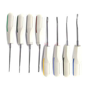 Ensemble de 8 élévateurs manuels en acier inoxydable blanc pour chirurgie dentaire, chirurgie générale, élévateurs de luxation et d'extraction de racines, usage médical - Product Image 1