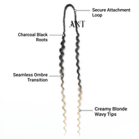 Estensioni Dreadlock Sintetiche Ondulate Ombre a Doppia Punta Boho Locs con Estremità Riccioline, Capelli all'Uncinetto Stile Dea per Donna - Vendita all'Ingrosso
