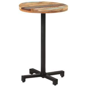 Mesa de Bistro de Madera Reciclada y Hierro, Diseño Compacto y Duradero para Uso en Restaurantes - Product Image 1