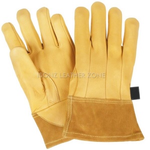 Guantes de Soldadura de Piel de Cabra Resistentes, Refuerzos en la Palma Resistentes al Fuego, Guantes de Soldador, Guantes de Seguridad Industriales - Product Image 3
