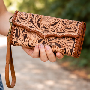 Cartera de Mano de Cuero Vacuno Genuino para Mujer, Diseño OEM ODM, Venta al Por Mayor, Gran Capacidad, Tarjetero, Elegante Bolso de Mano con Correa para la Muñeca - Product Image 2