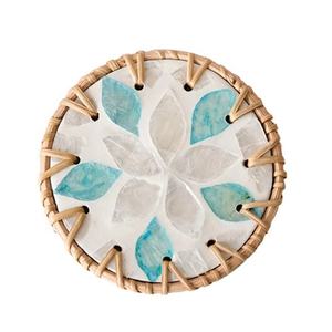 Colorido redondo Seashell Taza de cerámica Mat Rattan Shell Design - Product Image 5