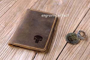 Funda Personalizada de Cuero Cosida a Mano para Pasaporte, Cartera Vintage Retro Desgastada, Portatarjetas, Funda de Pasaporte, 2017 - Product Image 3