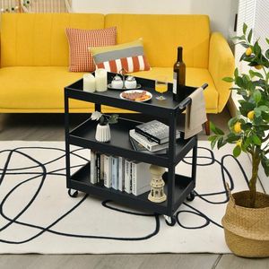 Carrello Utilitario a 3 Ripiani con Telaio in Acciaio e Quattro Ruote - Product Image 3