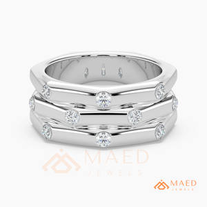 925 Sterling Silver Diamond Stackable <b>Ring</b> <b>Set</b> for <b>Women</b> Bezel <b>Set</b> Multi Band Wedding <b>Ring</b> Minimal Fine Jewelry USA - Product Image 5