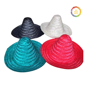 Handcrafted Mexican <b>Hat</b> with Colorful Accent Weave Details - Product Image 2