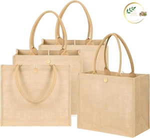 Sustainable Eco Friendly Jute Grocery Shopping <b>Bag</b> with Spacious Interior for Daily Groceries - Product Image 2
