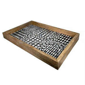 Rectangle nacre incrustation plateau artistique artisanal Design parfait pour la maison Restaurant cuisine et bureau cadeaux articles - Product Image 2