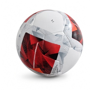 ลูกฟุตบอลขนาด 3 พีวีซีสีขาวลายสีแดงทนทานสำหรับฝึกซ้อมกีฬากลางแจ้ง - Product Image 2