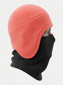 Bonnet d'hiver doux en polaire avec protège-oreilles et couvre-visage étendu, chaud et confortable, idéal pour les activités extérieures par temps froid - Product Image 2