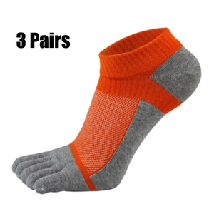 3 Pairs Ankle <b>Socks</b> 5 Toe Breathable Knitted Gray White For <b>Running</b> Adults - Product Image 3