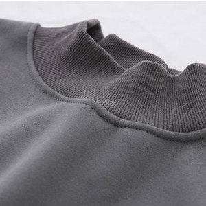 Custom Women Oversized Mock Neck Sweatshirt with Contrast Rib Collar Cuffs and Hem heavyweight fleece mockneck women sweatshirts - Product Image 4