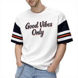 เสื้อยืดพิมพ์ลายผู้ชายลำลองทรงโอเวอร์ไซส์ผ้าฝ้ายผสมครึ่งแขนสไตล์สตรีทแวร์สไตล์วิทยาลัยคอกลมแฟชั่นอินเทรนด์ในเมือง - Product Image 1