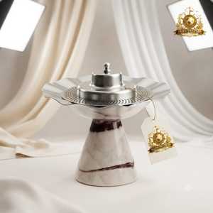 Luxury Marble Base Incense <b>Burner</b> Modern Metal Flower Shape Bakhoor <b>Burner</b> Arabic <b>Oud</b> <b>Burner</b> Home Fragrance Diffuser Holder - Product Image 1