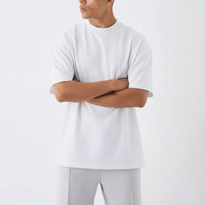 เสื้อยืดผู้ชายแฟชั่นใหม่ทรงโอเวอร์ไซส์ ไหล่ตก คอกลม แขนสั้น ทรงหลวม ผ้าฝ้าย 100% ไซส์พลัส ปรับแต่งได้ สไตล์ฮิปฮอป - Product Image 6
