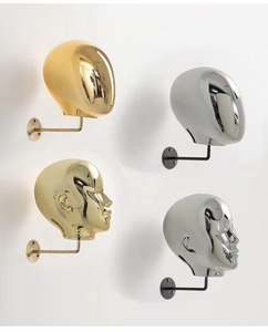 Silver Luxury Eco-Friendly for Washable Custom Gold Chrome Freestanding Pre-Assembled 1-Shelf Mannequin Head Display Rack - Product Image 5