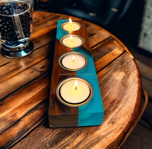 เชิงเทียนไม้ตกแต่งคริสต์มาสโคมไฟและไหจากอินเดียแท่นเทียนที่สง่างามสำหรับตกแต่งบ้านตามเทศกาล - Product Image 4