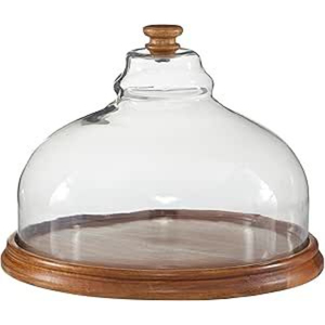 Round Glass Dome <b>Cake</b> <b>Stand</b> with Metal Base and Beaded Feet Reusable Display Cover for Desserts Handmade On Sale - Product Image 4
