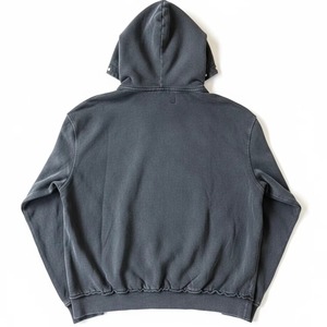 Ensemble sweat à capuche zippé et short en coton épais délavé à l'acide, coupe courte et ample, style streetwear unisexe, vente en gros personnalisée - Product Image 3