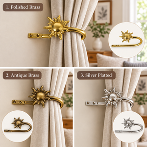 Sujetador de Cortina Premium de Metal Dorado con Diseño de Girasol para Decoración de Ventanas de Lujo en Salas de Estar, Dormitorios y Hoteles - Proveedor Mayorista - Product Image 4