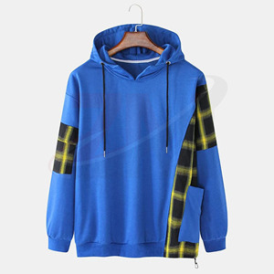 Sudaderas con capucha de color azul 100% algodón para hombre, impresión de logotipo personalizado, sudaderas de moda en oferta para unisex, sudadera con capucha a la moda para hombre - Product Image 1