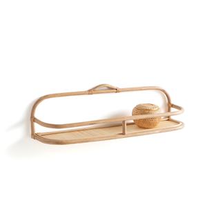 Estante de libro colgante de madera de ratán decorativo, estante montado en la pared natural para la decoración de tiendas de oficina en casa - Product Image 1