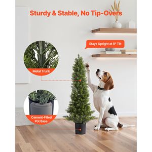 Set di 2 Alberi di Cedro Artificiali a Forma di Ulivo da 36 Pollici, Arbusti di Pino in Seta Sintetica, Facile Montaggio, Decorazione Frontale Realistica - Product Image 4