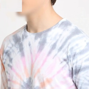 Camiseta de Manga Corta para Hombre, Cuello Redondo, Corte Holgado, Informal, de Poliéster/Algodón No Tejido, de Secado Rápido, en Rosa, Gris y Blanco - Product Image 3