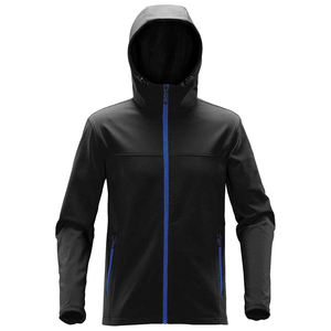 Nouvelle arrivée : veste softshell à capuche et patchwork pour homme, design personnalisé, coupe-vent, doublure polaire, fermeture éclair, automne - Product Image 1