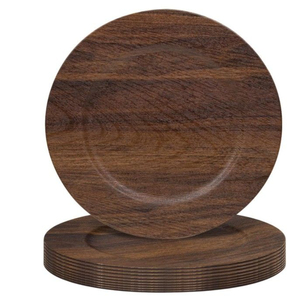 Round Wooden Serving Plate Handmade Polished Minimalist Design Solid Color Dishes & Plates Dinnerware And <b>Kitchen</b> Decorative - Product Image 6