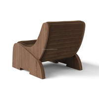 Fauteuil lounge moderne marron Sageliving en gros, fauteuil rembourré avec structure en bois pour la maison et l'hôtellerie